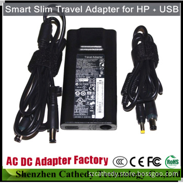 Laptop Slim Adapter for HP 65W and for HP 90W with USB Port for Mobile Phone